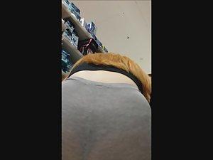Ginger girl's thong caught by voyeur Picture 7