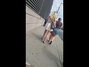 Wind raises teen girl's skirt and shows her ass Picture 7