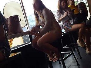 Lonely girl with hot bubble butt in red bikini thong Picture 3