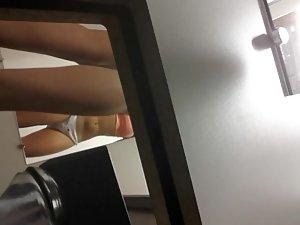 Peeping on firm young tits inside dressing room Picture 7