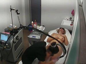 Spying on lovely naked milf during hair removal treatment Picture 5