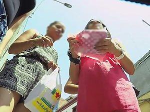 Amazing upskirt of tight ass and thong Picture 8