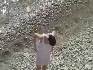 She didn't even undress for beach sex Picture 2