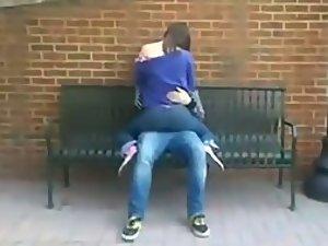 Loving young couple caught in school