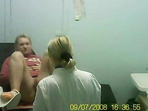Blonde mature woman at a gynecologist Picture 4