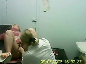 Blonde mature woman at a gynecologist Picture 6
