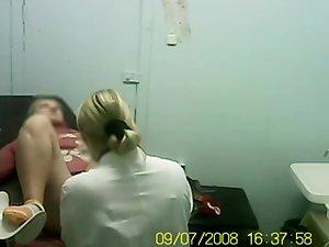 Blonde mature woman at a gynecologist Picture 7