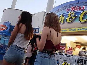 Two similarly sexy friends in tight shorts Picture 5