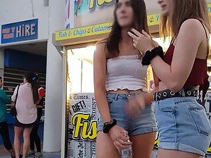 Two similarly sexy friends in tight shorts Picture 8