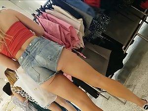 Blonde teen girl got epic ass in tightest shorts Picture 4