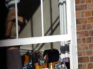 Voyeur peeps her tits through a window Picture 6