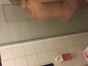 Peeping on naked chubby cousin in shower Picture 6