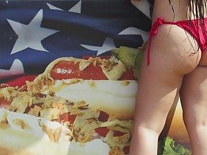 Slutty teen girl by the swimming pool Picture 2