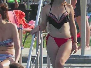 Slutty teen girl by the swimming pool Picture 6