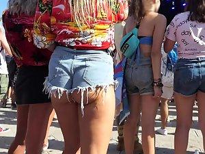 Finger licking fine ass in shorts with a wedgie Picture 6