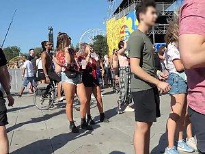 Finger licking fine ass in shorts with a wedgie Picture 8