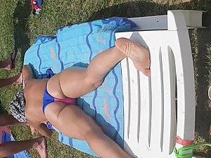 Firm milf ass exposed in thong bikini Picture 3