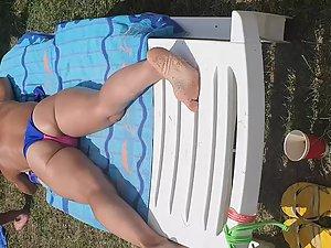 Firm milf ass exposed in thong bikini Picture 4