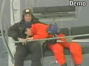 Blowjob caught on a ski ropeway ride Picture 1