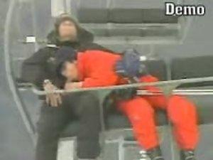 Blowjob caught on a ski ropeway ride Picture 6