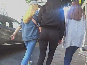 Seductive teen girl walks like a boss