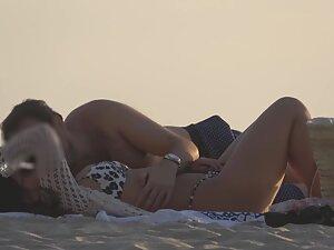 Sexy girl caught enjoying sunset on the beach Picture 1