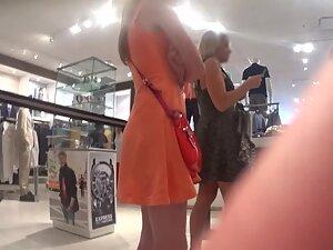 Upskirt of two sexy ladies in shopping Picture 6