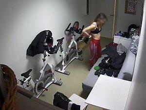 Spying on hot girl putting on fitness outfit Picture 6