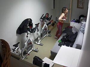 Spying on hot girl putting on fitness outfit Picture 7