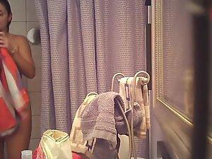 Hidden cam patiently waits to see her naked under shower curtain Picture 6