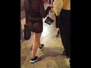 Shorty in transparent dress out in public Picture 8