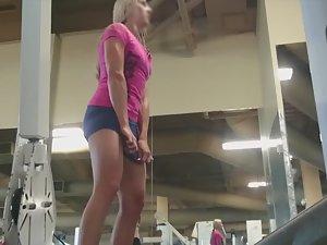 Fitness girl exercises legs and ass Picture 5
