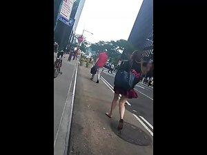 Wind causes accidental upskirt and shows sexy panties Picture 2