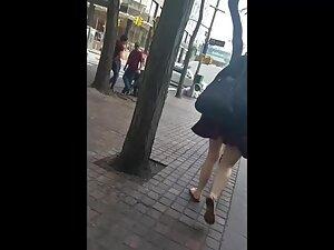 Wind causes accidental upskirt and shows sexy panties Picture 8