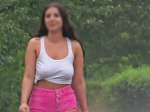 Hard nipples with no bra are making her unmissable Picture 8