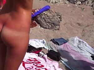Voyeur checks out hot naked friends on nudist beach Picture 3