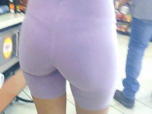 Thong is visible inside petite ass crack Picture 3