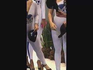 Hot hostess got a noticeable pussy piercing Picture 2