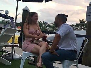 Peeping on big boobs during a date Picture 1