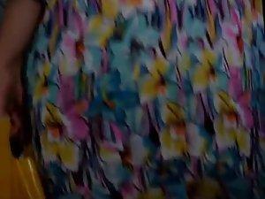 Great upskirt view of a hot lady on stairs Picture 6