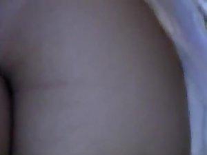 Great upskirt view of a hot lady on stairs Picture 8