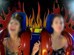 Hot nipple and piercing slip out during rollercoaster ride Picture 2