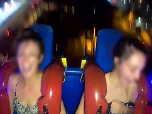 Hot nipple and piercing slip out during rollercoaster ride Picture 3