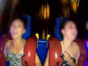 Hot nipple and piercing slip out during rollercoaster ride Picture 5