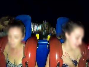 Hot nipple and piercing slip out during rollercoaster ride Picture 8