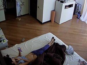 Hidden cam caught petite girl rubbing hairless pussy Picture 2