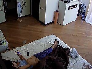 Hidden cam caught petite girl rubbing hairless pussy Picture 5