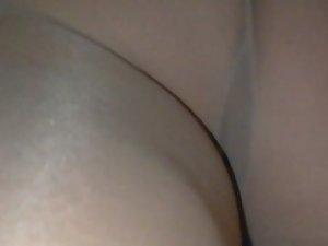 Upskirt of an ass in pantyhose Picture 6