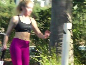 Two cameltoes in group of three gym girls Picture 1