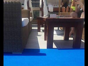 Hot ass in a swimsuit at a beach bar Picture 4